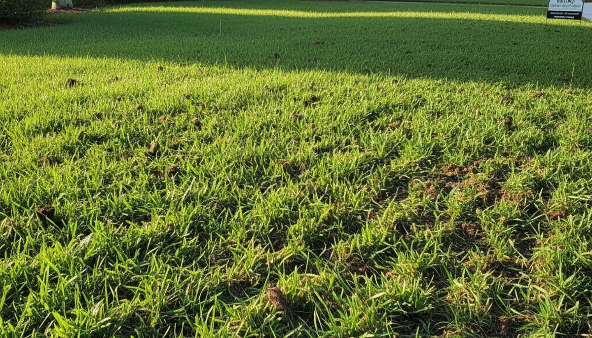 Tampa FL lawn recovering after aeration treatment with fresh green grass and improved turf health
